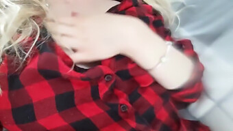 A Horny Girl In A Plaid Shirt Indulges In Self-Pleasure And Reveals Her Natural Beauty