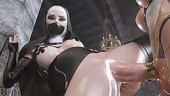 Hentai Animation Of A Nun'S Sinful Encounter With A Well-Endowed Partner