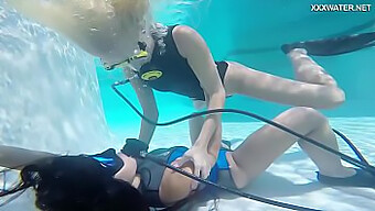 Underwater Lesbian Love Between Two Hungarian Girls In Bikinis