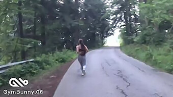 Young Woman Gets Doggy Style Fucked And Blowjob While Jogging Outdoors