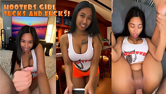 Amateur Hooters Waitress Gets Fucked Hard In Various Positions!