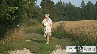 A Pretty Girl Walks Outdoors And Pleasures Herself In This Amateur Video