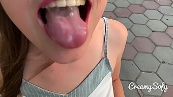 Unexpected Pleasure From My Naughty Partner - A Thrilling Outdoor Blowjob In A Mini Skirt