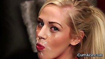 Sexy Peach Receives A Facial After Enjoying A Handjob And Cumshots