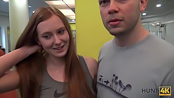 Teen Redhead Gets Paid For Sex In The Gym