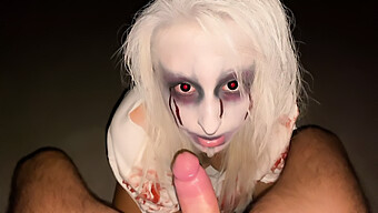 Amateur Couple'S Halloween-Themed Homemade Video Features A Long And Kinky Encounter With A Creepy Wife Craving Sperm