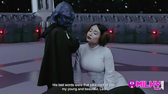 In A Humorous Take On Star Wars, The Wise Master Yoda Engages In Passionate Intercourse With The Attractive Princess Leia.