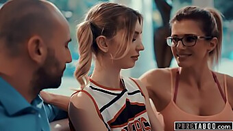 A Cheerleader Indulges In A Taboo Threesome With Her Coach And Husband