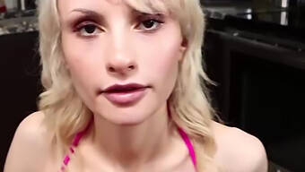 Pov Video Of Skinny Blonde April Love'S Deepthroat Skills