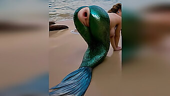 Un Hombre Al Azar Penetra Vigorosamente A Una Sirena En La Costa, Dañando Su Delicado Ano Con Una Intensa Entrada Trasera Al Aire Libre - Porno Generado Artificialmente